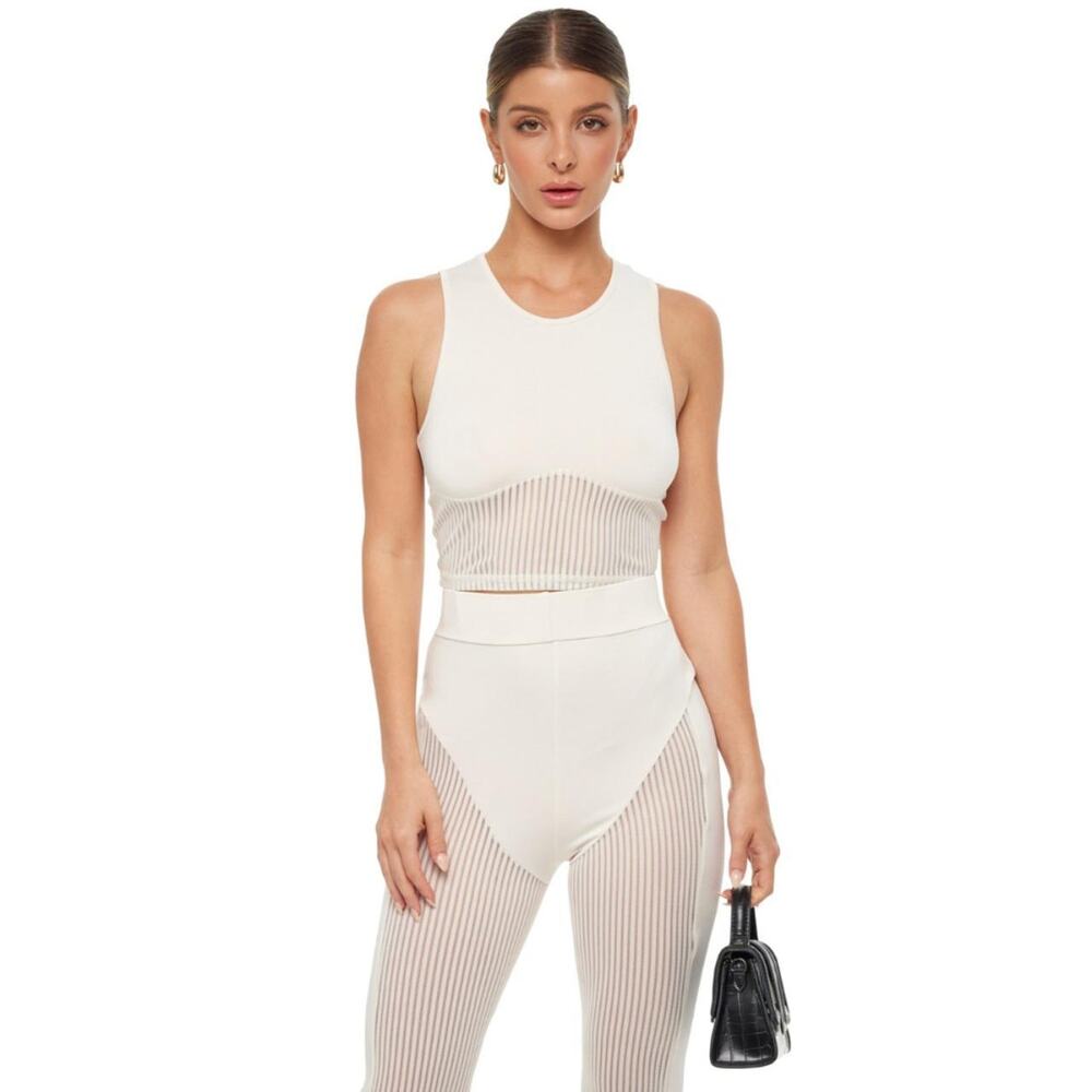 YG COLLECTION: Mona Two Piece Pants Set - Cream